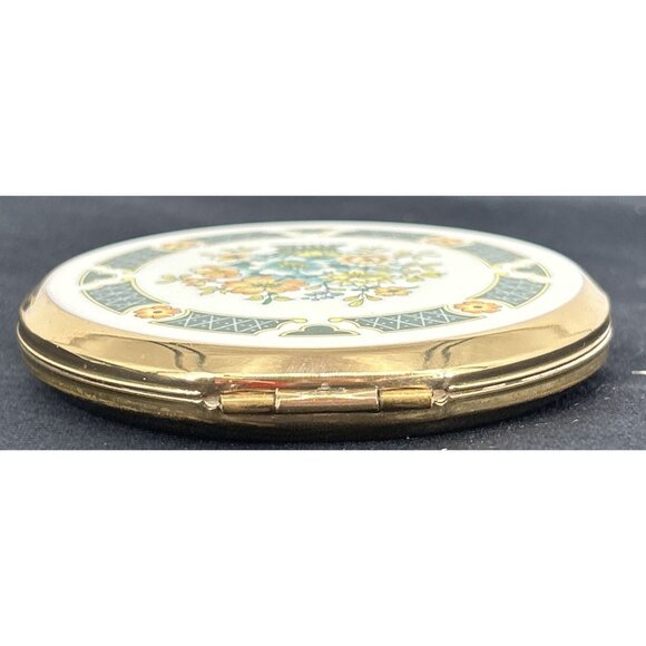 Stratton Compact Colorful Flower English Powder Makeup Mirror 3" Floral - Picture 5 of 10